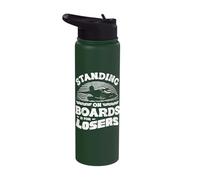 Standing On Boards is for Losers Bodyboarding Surfing Stainless Steel Insulated Water Bottle