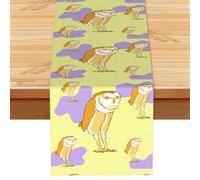 Standing Owl Print Party Table Runner, Holiday Kitchen Dining Tabletop Runners, for Home Indoor Decor 13x72 In