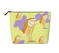 Standing Owl Versatile Fake Hemp Makeup Bag - Travel Toiletry Organizer, Perfect for Daily Use, Business Trips and More.