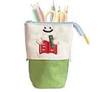 Standing Pen Case | Extendable for Stationery | Foldable Book Design Zip Pen Bag | For Children Adults School Travel College Dorm Room Study Storage, Green, Siehe Beschreibung, See