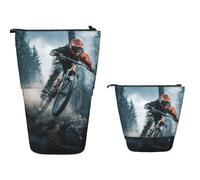 Standing Pencil Case Big Capacity Stand Up Pencil Pouch Cute Telescopic Pencil Bag Pop up Pencils Holder Mountain Bike Tournament Pen Holder Portable Makeup Bag Desk Organizer for Office Supplies