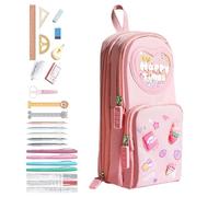 Standing Pencil Case - Mini Pencil Case, Mini School Bag, Large Capacity Pencil Case, Ideal for Girls, School, College, Practical for Organising Pens, Pencils and Others, Strawberry Rabbit, see