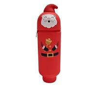Standing Pencil Case - Silicone Santa Christmas Storage Bag for Holiday Fun, Cute Design with Easy Access Function, Pen Pouch for School Classroom Office College Home Student Teacher