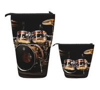 Standing Pencil Case,Telescopic Pencil Bag Pen Holder Pop Up Makeup Bag | Standing Pencil Case,Telescopic Pencil Bag Drum Set Pen Holder Pop Up Pen Case With Zipper Portable Makeup Bag