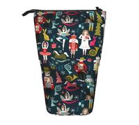 Standing Pencil Case Women's Nutcracker Ballet Xmas Dance Print Stationery Storage Bag Big Capacity Pen Pouch Bag Portable Pencil Pouch for Office, Office Supplies, Student