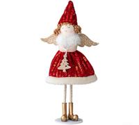 Standing Plush Angel Doll Ornament for Holiday For Tree Decoration with Cute Fabric Design for Festive Home and Table Display (Red)