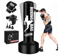 Standing Punching Bag for Adults with Pump and Gloves, 69'' Kick Boxing Bag with Stand Inflatable Freestanding Heavy Bag Kicking Bag for Training MMA Muay Thai Fitness