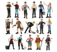 Standing PVC Model Train Figures Depicting Farm Workers for Integration into Themed Railway Scenery and Layouts (ZQ376)