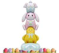 Standing Rabbit Balloon - Easter Foil Balloons - Self Standing Aluminium Chick & Egg Party Decorations - Festive Holiday Balloon Set - Indoor Outdoor Garden Porch Lawn School Farmhouse Birthday & East