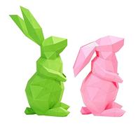 Standing Rabbit Geometric 3D Stereo Paper Model Handmade Lovers Paper Toy Light Design Home Decoration Crystal Snowflake Ornament (One Size)