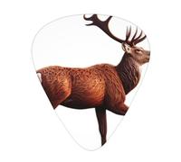 Standing red deer Printed pick set - 12 pieces, thin, medium and thick guitar picks, suitable for guitar, bass, electric guitar and ukulele