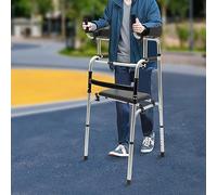 Standing Rehabilitation Standing Rehabilitation Elderly Rolling Upright Walker Aluminum Alloy Handrail Frame Portable Medical Walker with Adjustable Height Crutch for Provide Support and Balance