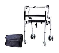Standing Rehabilitation Walker Elderly Pulley with Seat Thick Aluminum Alloy Walker Disabled Trolley Walking Chair with Storage Bag Crutch Interesting