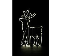 Standing Reindeer Neon Effect Rope Light Silhouette Double Side 90 Cool White LEDs Shatchi White One Size