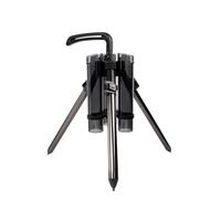 Standing Rod Holder | Aluminum Alloy Rod Tripod - Standing Floor Stand, Cup Holder, Portable Rod Organizer, Foldable for 3 Rods
