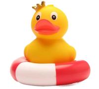 Standing Rubber Duck Princess - lifebelt | Bath Duck | L: 6 cm - lifebelt 9 cm Diameter