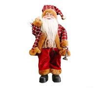 Standing Santa Claus Figure with Backpack: Festive Christmas Decor for Home Party Indoor Table Large Doll Figurine Red White(oil lamp)