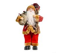 Standing Santa Claus Figure with Backpack: Festive Christmas Decor for Home Table Ornament Large Doll(Woodman)