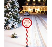 Standing Santa Stop Here Led Sign