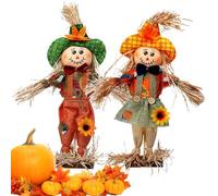 Standing Scarecrow Decoration Garden Decor with Hat