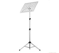Standing Sheet Music Stand Holder, Foldable Telescopic Music Stand Laptop Stand Holder Adjustable Book Stand Shelf Tablet Stand Projector Stand Portable Podium Stand with Carrying Bag (white)