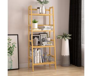 Standing Shelf Bamboo 123x48x32cm 4 Shelves