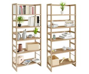 Standing Shelf Öland 2Pcs Set Wood 136x58x27cm 5 Shelves