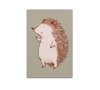 Standing Smiling Hedgehog Illustration Animal Poster Poster Modern Wall Art Canvas Aesthetic Decoration Painting 20x30inch(50x75cm) Unframe-style