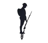 Standing Soldier Silhouette Decoration, Outdoor Soldier - 12 Inch Powder-coated Metal Lawn Art for Garden, Yard, Memorial Day & Patriotic Holiday Displays