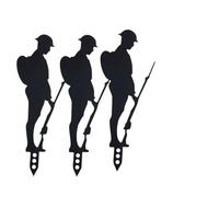 Standing Soldier Silhouette Garden Decoration,Lest We Forget Rust-resistant Metal Memorial Soldier Silhouette Statue Stakes for Yard,Lawn, Fallensoldier Memorial Sculpture for Remembrance Day (3pcs)