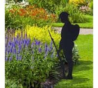 Standing Soldier Silhouette Garden Decoration,Lest We Forget Soldier Silhouette Military Statue,12" Metal Art Figurine Veteran Tribute Garden Memorial Ornament,Remembrance Day Army Soldier Decor