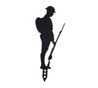 Standing Soldier Silhouette Garden Decoration - Metal Fallen Soldier Silhouette, Courtyard Sign Statue