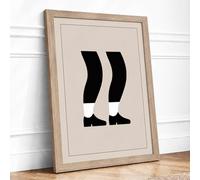 Standing Stance Minimalist Framed Wall Art Print A3 (42×29.7cm) Oak, Wall Decor for Living Room, Bedroom, Office & Home, Ready to Hang, Art Gift