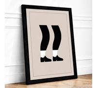Standing Stance Minimalist Framed Wall Art Print A4 (29.7×21cm) Black, Wall Decor for Living Room, Bedroom, Office & Home, Ready to Hang, Art Gift
