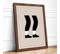 Standing Stance Minimalist Framed Wall Art Print A4 (29.7×21cm) Walnut, Wall Decor for Living Room, Bedroom, Office & Home, Ready to Hang, Art Gift