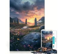 Standing Stones at Sunset 1000 Pieces Jigsaw Puzzles for Adults Smart Game Stress Release Pattern Assembly Xmas Surprise 50x75cm