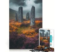 Standing Stones in Misty Landscape Jigsaw Puzzle for Adults 1000 Pieces Smart Reason Toy Group Joy Smooth Edge Fine Art Piece 50x75cm