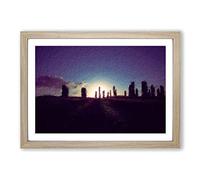 Standing Stones in The Isle of Lewis Framed Print | A2 Oak Framed Wall Art | Ready to Hang | Modern Nature Picture | Living Room Bedroom Lounge Office