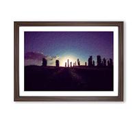 Standing Stones in The Isle of Lewis Framed Print | A2 Walnut Framed Wall Art | Ready to Hang | Modern Nature Picture | Living Room Bedroom Lounge Office