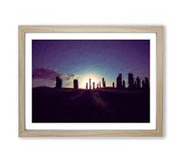 Standing Stones In The Isle Of Lewis Modern Art Framed Print | A2 Oak Framed Wall Art | Ready to Hang | Modern Nature Picture | Living Room Bedroom Lounge Office