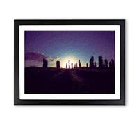 Standing Stones In The Isle Of Lewis Modern Art Framed Print | A3 Black Framed Wall Art | Ready to Hang | Modern Nature Picture | Living Room Bedroom Lounge Office