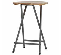 Standing Table Ø78Cm Pine Wood Frame Steel Square Powder Coated Foldable 110Cm