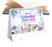 Standing Table Calendar 2025-2026 - Table Calendar with Artistic Design, Stylish & Functional | Permanent Yearly Calendar with Stable Base, Monthly Planner January 2025 - June