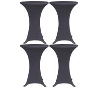 Standing Table Cover 4pc Anthracite Stretch Polyester-Elastane 60cm Fits 120cm