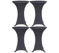 Standing Table Cover 4pcs Anthracite Stretch 90%Polyester 10%Elastane 70cm Wash