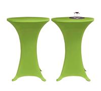 Standing Table Cover 60 cm Green Stretch Polyester Spandex Fitted Party Pro 2pcs