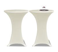 Standing Table Cover Ø70cm Cream Stretch 2 pcs