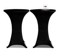 vidaXL 2x Standing Table Cover 70cm Black Stretch Tablecloth Protector Sheet