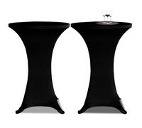 vidaXL 2x Standing Table Cover 80cm Black Stretch Tablecloth Protector Sheet