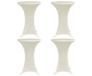 Standing Table Cover Cream Stretch Ø60cm Fit Bar Tables H120cm Wash40C Pack of 4